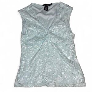 Vintage Y2K Pale Blue Rampage Lace Babydoll Top